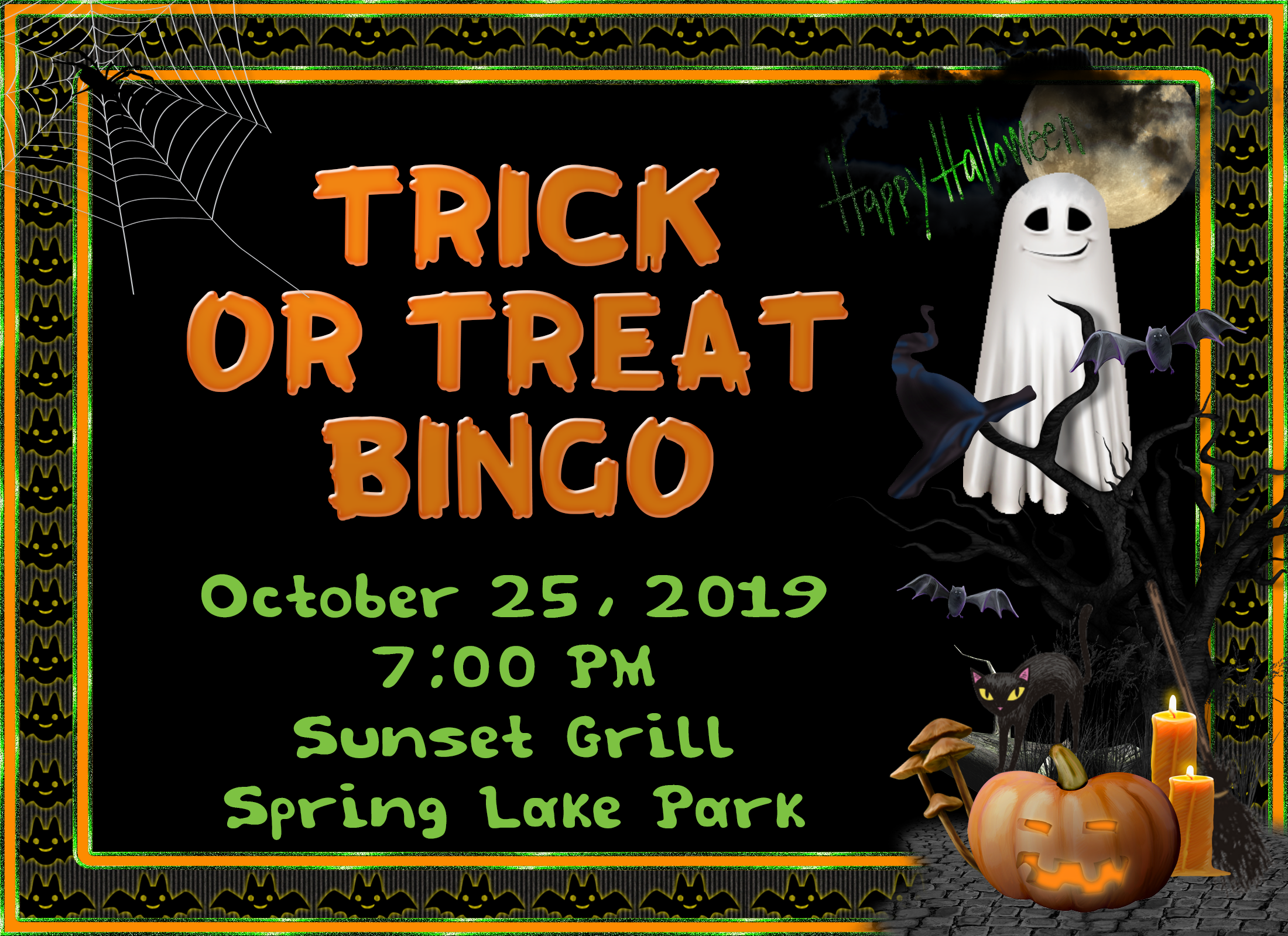 Trick Or Treat Bingo, Sunset Grill, 10/25/19
